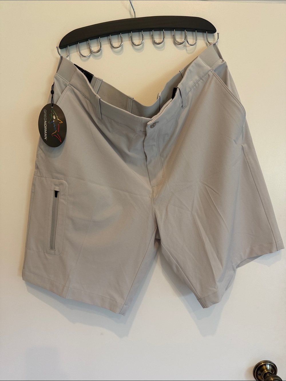 Greg Norman Collection Light Taupe Performance Hybrid Shorts